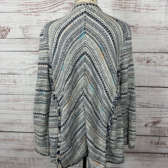 Lucky Brand Fringe Tribal‎ size medium open front popover cardigan - Picture 7 of 10